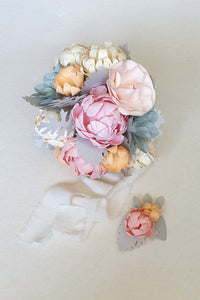 Pastel - Gelin Buketi & Damat Yaka Çiçeği