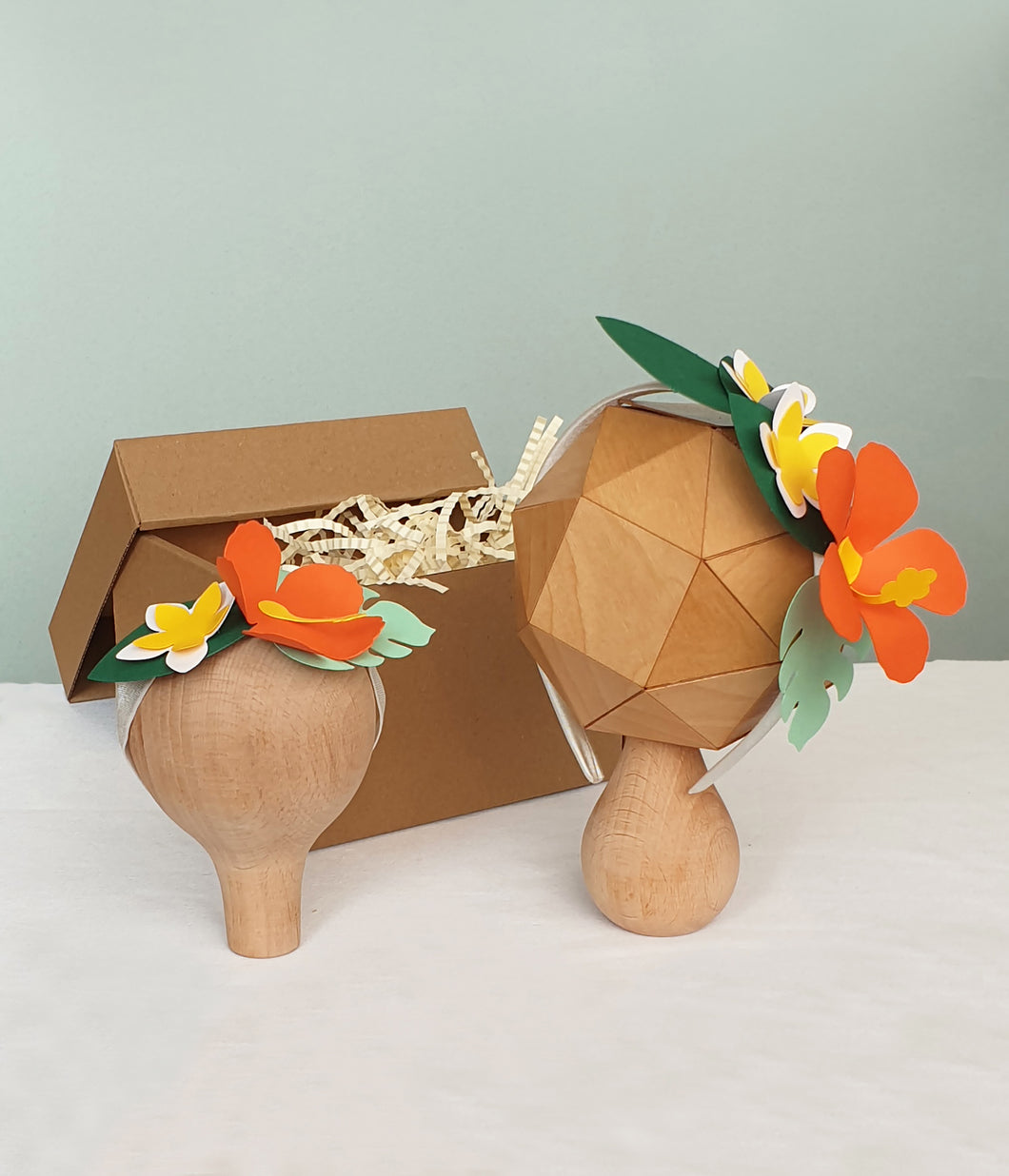 Aloha - El Yapımı Kağıt Çiçekli Anne ve Bebek Tacı